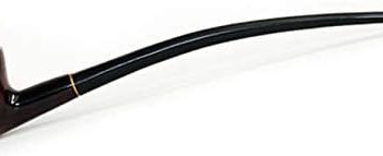 10" Full Bent Black Smooth Churchwarden Cherrywood Smoking Pipe