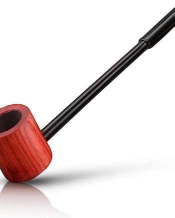 Red Wood Tobacco Pipe for Men – Long Stem Smoking Pipe with Flat Base | Vintage Style, Smooth Finish, Detachable Mouthpiece – Ideal Gift for Tobacco, Herbs & Aromatherapy
