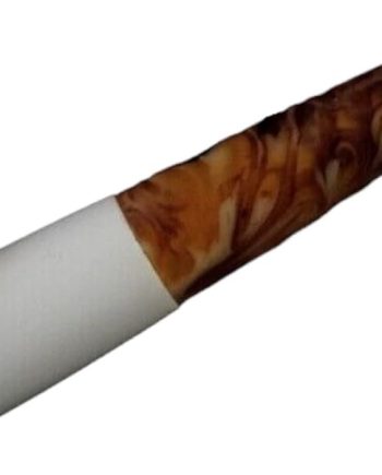 Meerschaum Pipe, White Bowl Marbled Brown Stem, Smooth Apple Shape with box