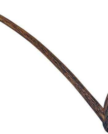 Long Stem Wizard Tobacco Pipe Wooden Smoking Pipe Churchwarden Brushed Black and Natural Finish