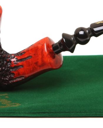 Briar Rustic 4-2 Tobacco Pipe - Red